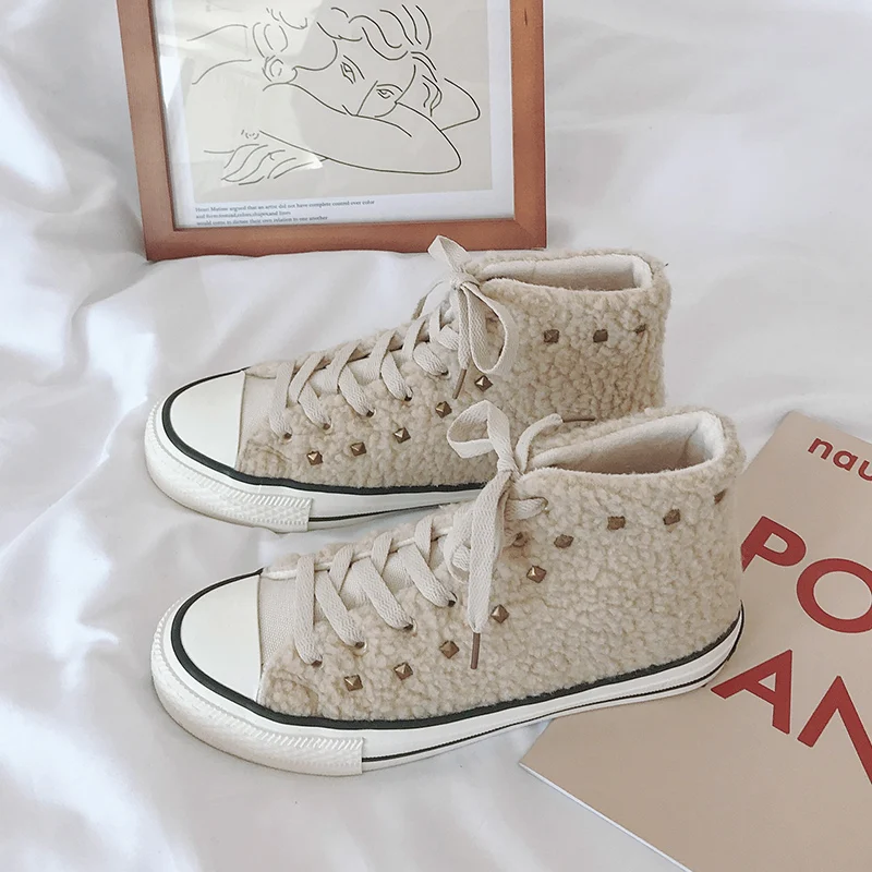 

Winter shoes women's fila shoes canvas shoes women's flat shoes wool shoes warm black shoes women casual shoes women