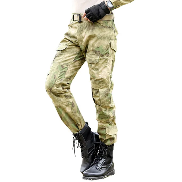 Without knee pads Военные тактические брюки мужские камуфляжные Панталоны лягушка брюки карго наколенники рабочие брюки армейские охотники спецназ боевые брюки - Цвет: Without knee pads