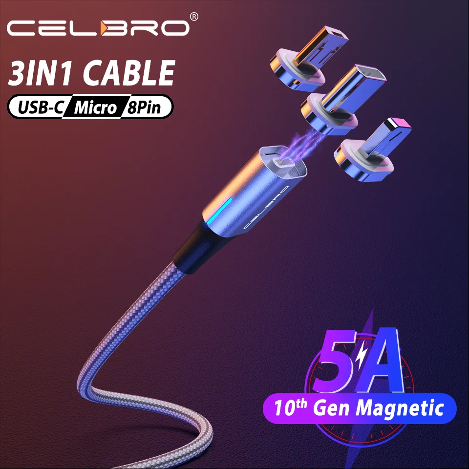 5А Магнитный usb кабель для зарядки 3а Micro usb type C кабель для быстрой зарядки Магнитный кабель для samsung Note10 huawei P30
