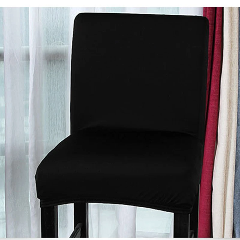 Black 2Pcs/Lot Spandex Stretch Coffee Breakfast Seat Chair Covers Bar Chair Covers Dining Banquet Chaise Bar Slipcover Chaise de Bar - Цвет: Black