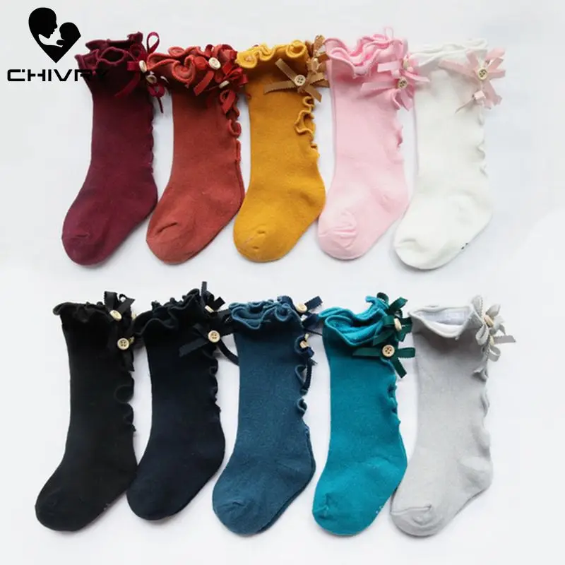 

10Pairs/lot Spring Autumn Cute Kids Girls Breathable Comfortable Bowknot Sweet Princess Stocking Children Girl Stockings