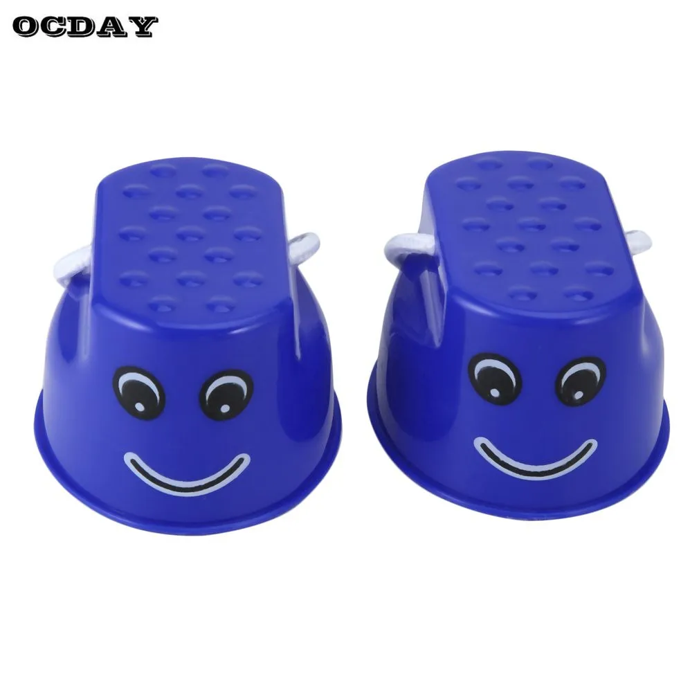 Горячая OCDAY 1 пара 7 цветов Walk Stilt игрушка для прыжков пластиковая улыбка лицо узор Дети Спорт на открытом воздухе тренировка баланса игрушка