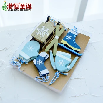 

Socks Gloves Christmas Tree Decoration Package Wooden Gift Box Christmas Decoration Pendant