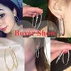 Simple Hoop Earrings With AAA Zircon For Women Jewelry Brincos Unique Clear Rhinestone Paved Rose Gold Color Jewelry Gift AE312 ► Photo 2/6