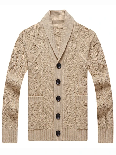Covrlge Мужской флисовый свитер осенне-зимний Повседневный приталенный вязаный свитер на пуговицах мужские толстые теплые свитера пальто мужские M-4XL MWK005
