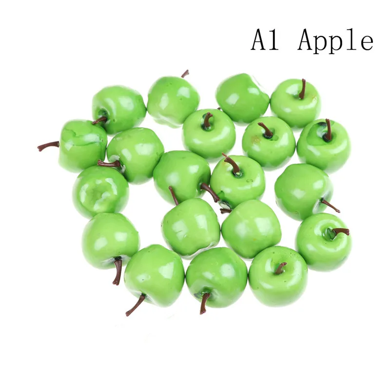 20Pcs/Set Plastic Simulation Mini Fake Fruit Decor Apple Strawberry Artificial Model Props House Party Decor Kitchen Toys