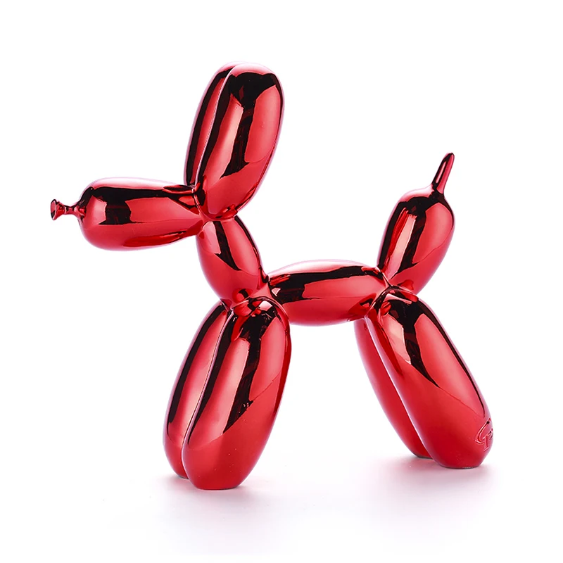 Jeff Koons блестящие воздушные шары статуя собаки моделирование собаки Животное Искусство Скульптура Смолы ремесленника украшения дома аксессуары - Цвет: Red