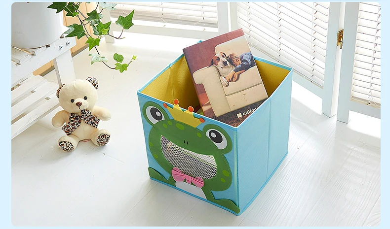 New cartoon Non-woven fabric Folding Embroider Large Storage Box for kid Toys Storage organizer clothes Cosmetics storage bins