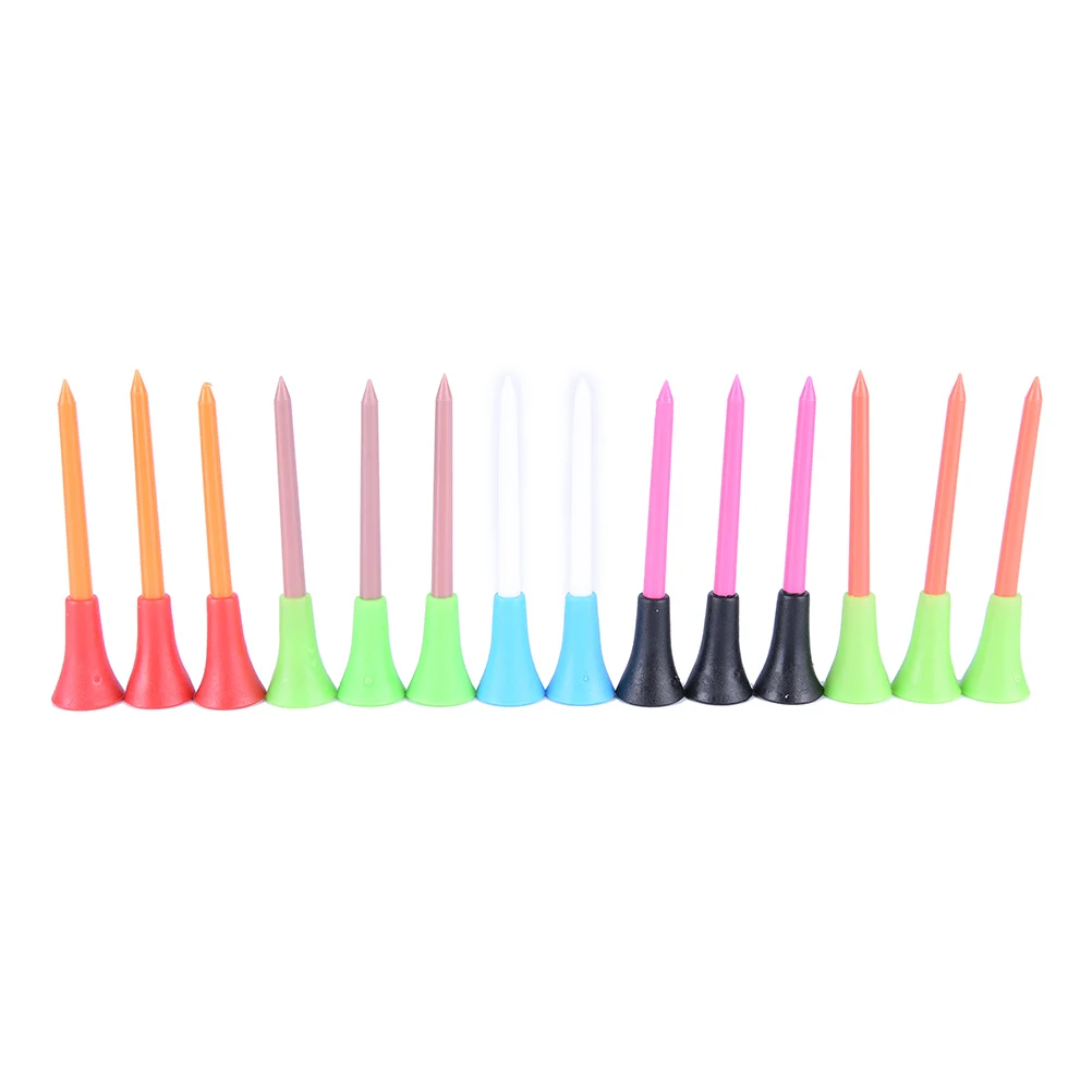 50 Pcs/bag 72mm Durable Plastic Golf Tees Rubber Cushion Top Golf Tee Golf Accessories