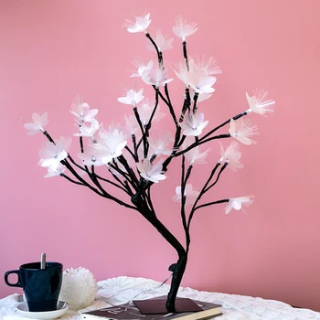 

Artificial Flowers PVC Bar Centerpieces Indoor Adjustable Branch LED Tree Light Bonsai Table Top Modern Party Bedroom Home Decor
