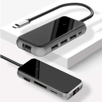 

USB Type C HUB to HDMI RJ45 Lan Multi USB 3.0 VGA 3.5 Audio USB-C HUB For MacBook Pro Air Dock USBC Type-c HUB Splitter