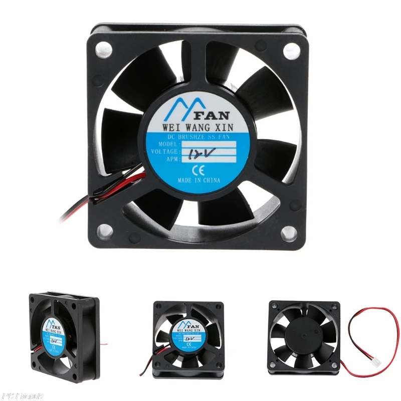 

DC 12V 2-Pin Cooler Brushless Axial PC CPU Case Cooling Fan 6020 60mmX60mmX20mm