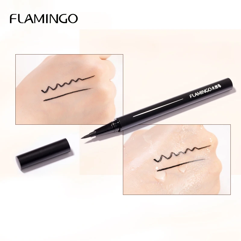 Flamingo Long Lasting Eye Liner Pencil Sweatproof Waterproof Black Color Eyeliner Cosmetic Makeup Liquid Gift for Women 12432 Flamingo Long Lasting Eye Liner Pencil Sweatproof Waterproof Black Color Eyeliner Cosmetic Makeup Liquid Gift for Women 12432