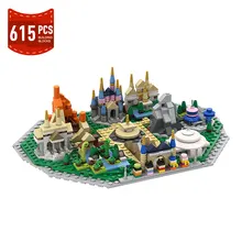 

Moc Medieval City Architecture Bricks Amusement Park Model Castle Streetscape Building Toys Friends Building Block Toys for Girl