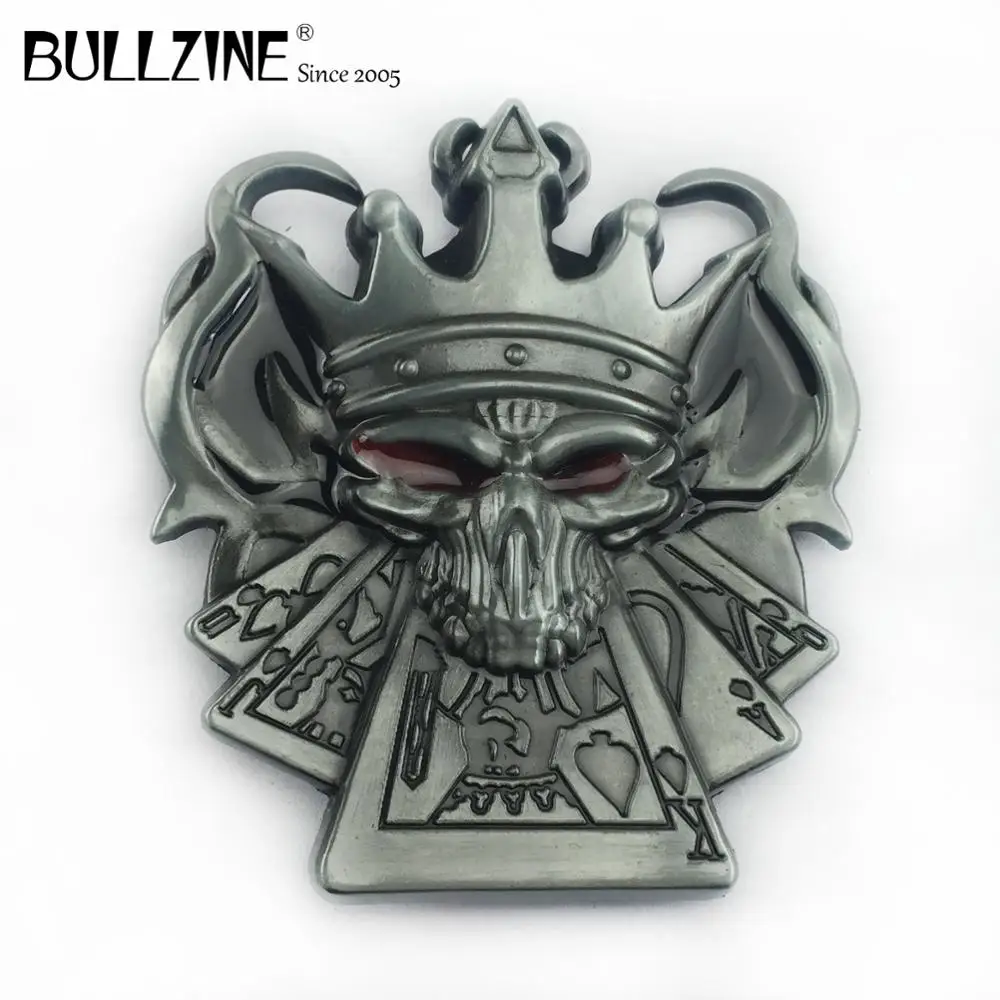 Ремень Bullzine с пряжкой в форме черепа и оловянной застежкой подходит для ремней