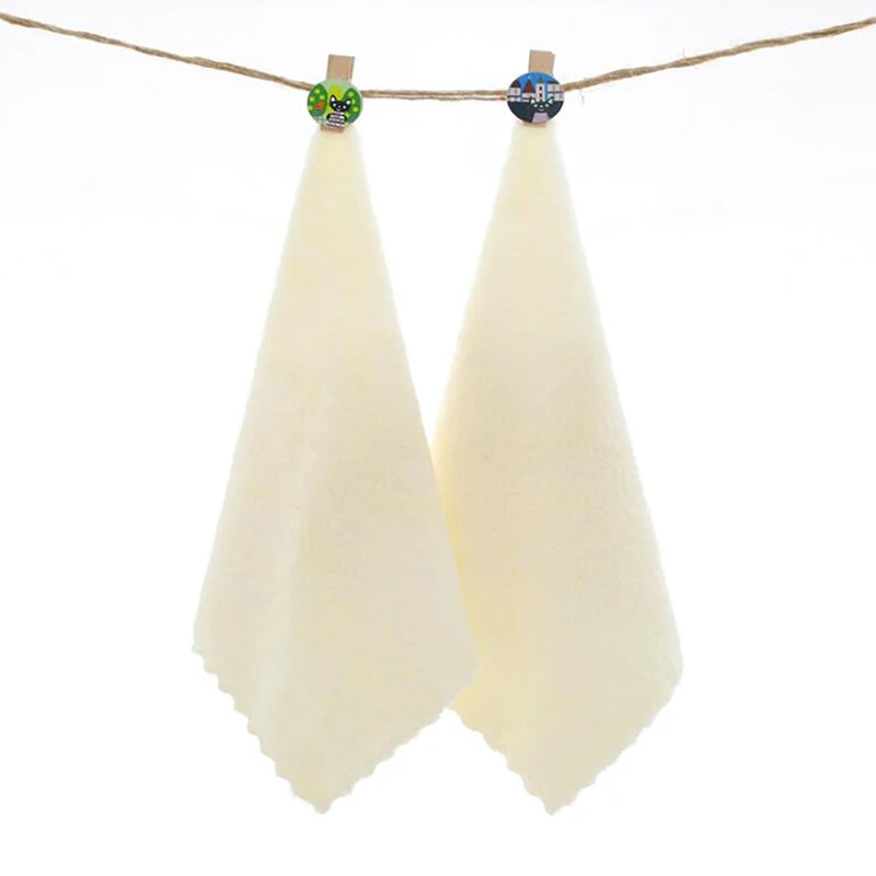 25x25 см, 2 шт., детское полотенце из сверхтонкого волокна с рисунком из мультфильма, полотенце для рук, передник, домашнее очищающее лицо для детей, высокое качество - Цвет: beige
