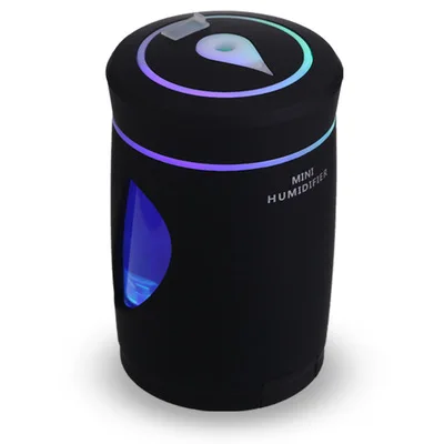 black DEKAXI стиль 220 мл USB увлажнитель многофункциональный мини Ночной Светильник Светодиодный увлажнитель воздуха очиститель распылитель дома - Цвет: black