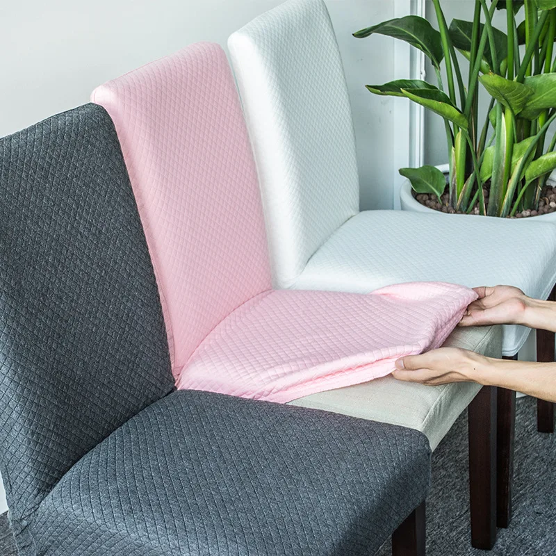 Европейский вязаный чехол для стула с узором в клетку Однотонные эластичные