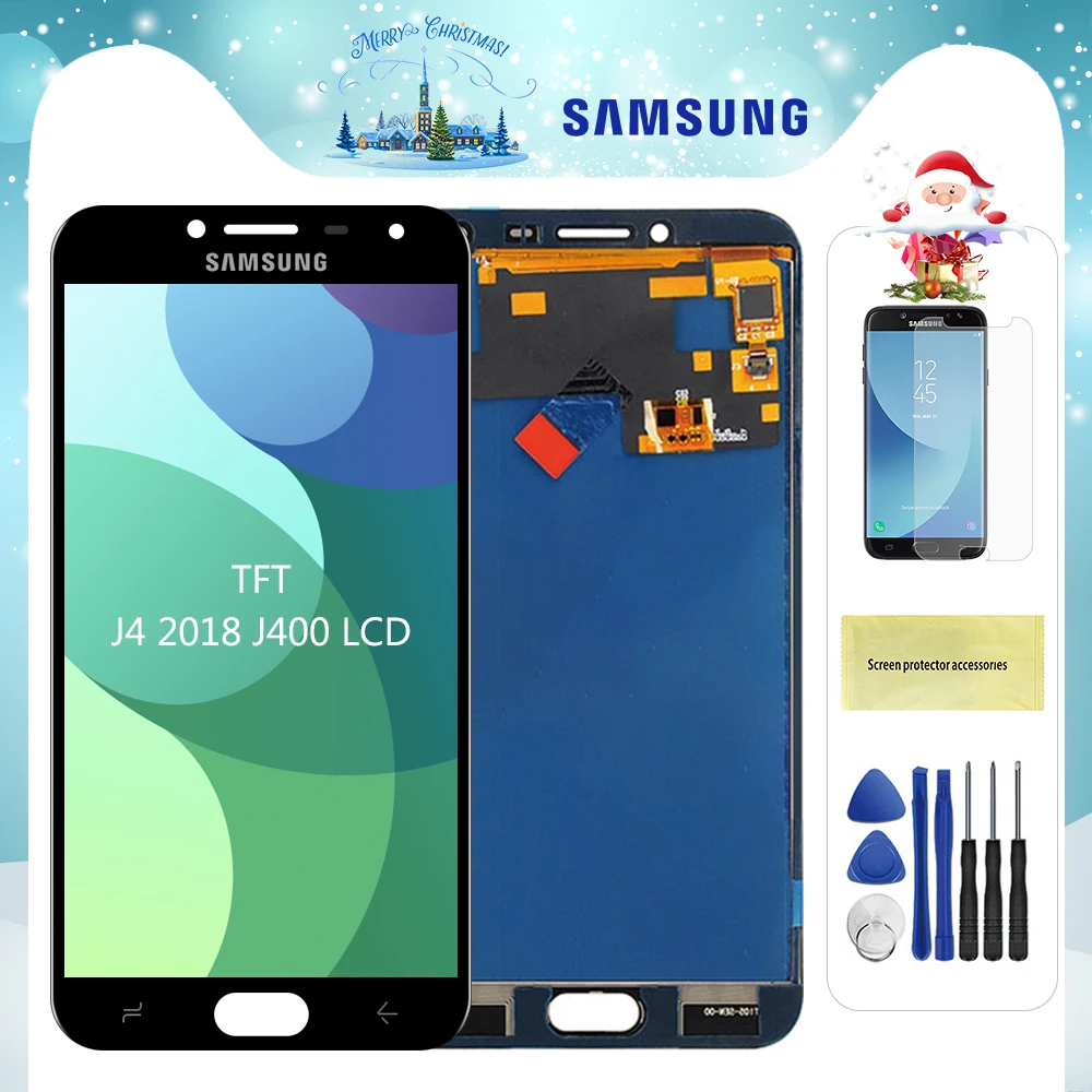 5,5 ''ЖК-дисплей для samsung Galaxy J4 J400 J400F J400G/DS SM-J400F ЖК-дисплей сенсорный экран дигитайзер с рамкой можно регулировать яркость