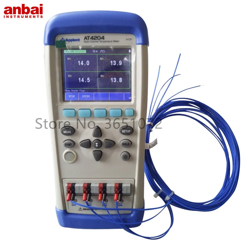 US $159.36 Anbai AT4208AT4204AT4202 Multichannel Temperature Data Logger with 35 Inches TFTLCD Display