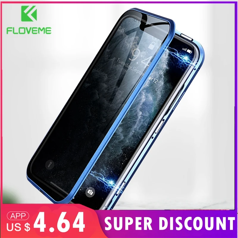 Магнитный чехол FLOVEME для телефона iPhone 11 Pro Max полностью прочное закаленное стекло