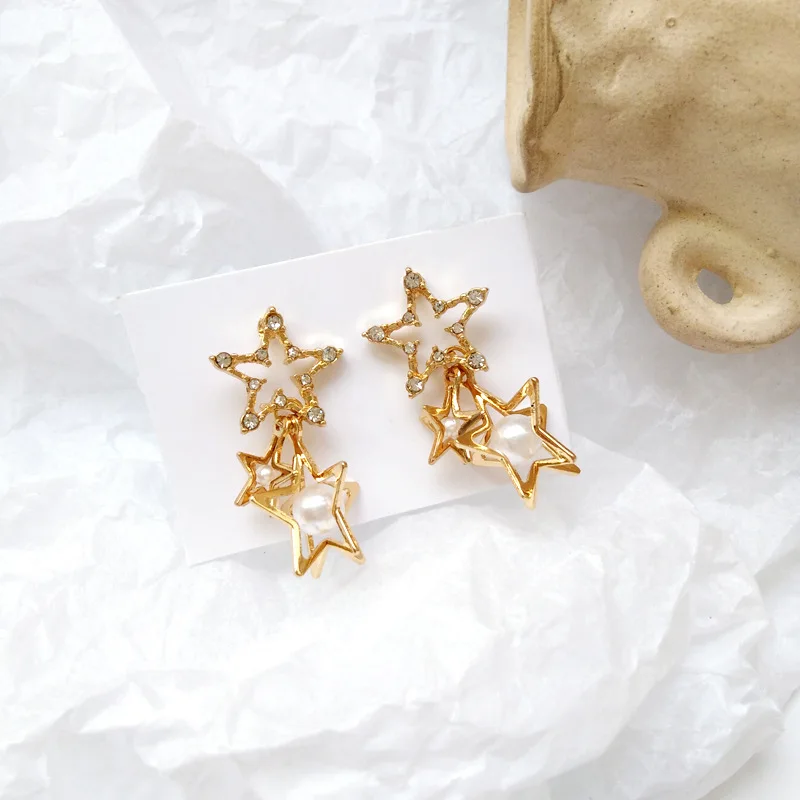 No.1 Stud Earrings Имитация жемчуга сердца геометрические не пирсинг серьги полностью кубический циркон блестящие серьги с котами для женщин - Окраска металла: No.1 Stud Earrings