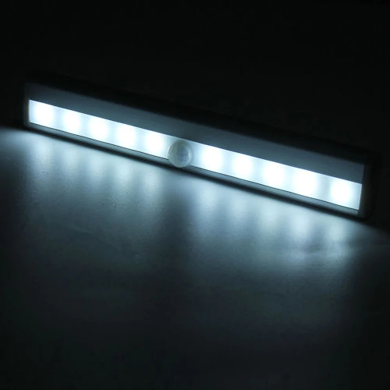 10 LED PIR Motion Sensor USB Charging Closet Lamp Cabinet Night Light Portable