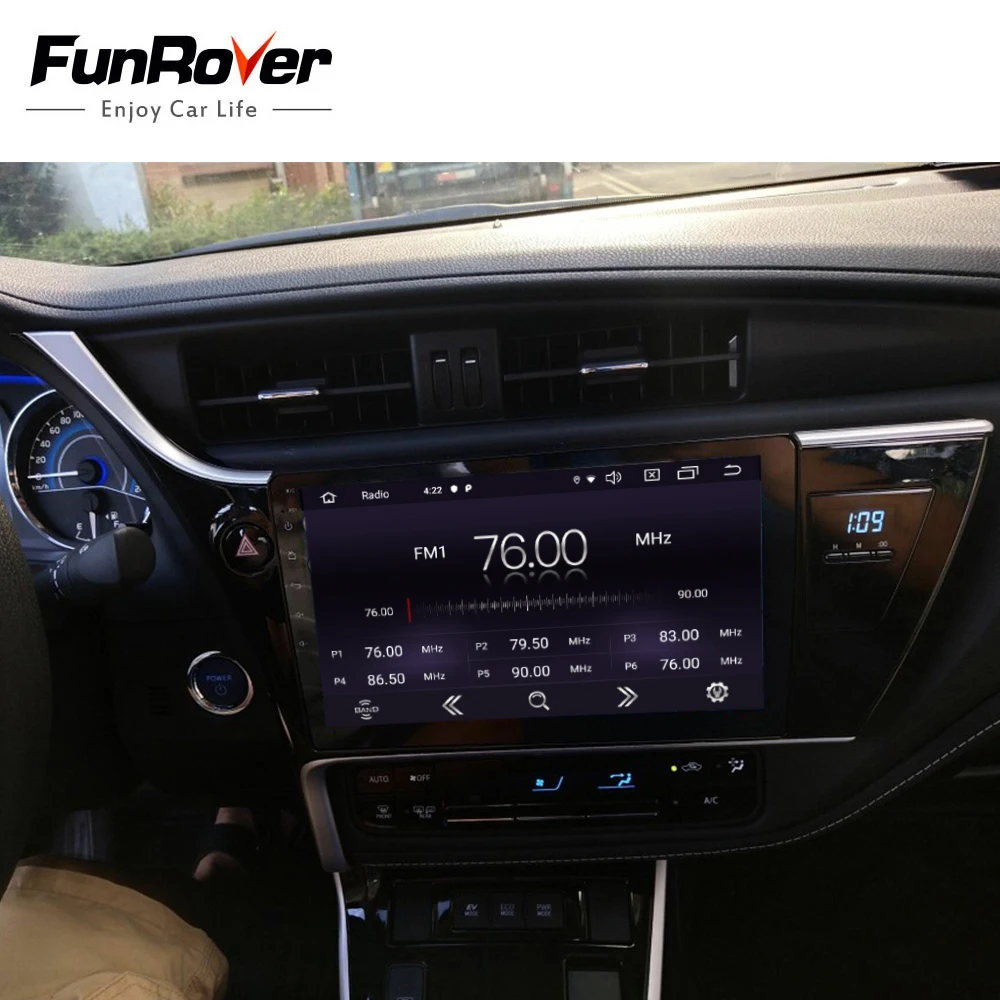  Funrover 2.5D+IPS Android 9.0 2 din Car radio Multimedia player For Toyota Corolla 2017 2018 dvd Na
