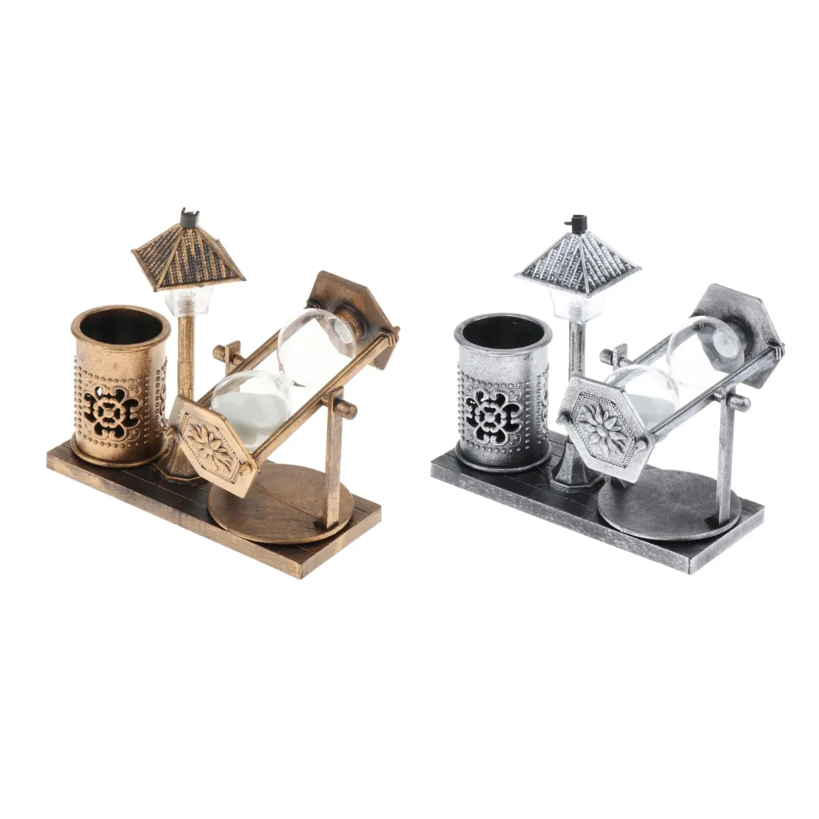 Antique Pen Polder Hourglass 1 Minute, 360&deg;Rotating Hour Glass Sand Timer for Home Wedding Gift with White Sand