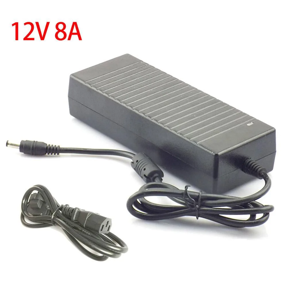 Светодиодный адаптер питания зарядное устройство AC DC 240V 12V 3A 4A 5A 6A 8A US EU Plug 5,5mm x 2,5mm драйвер адаптер для светодиодной ленты Лампа