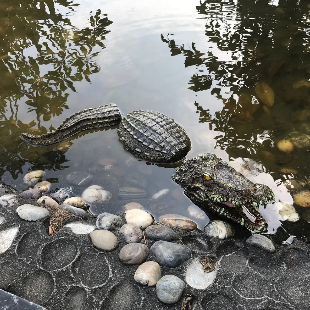 Плавающая голова крокодила для пруда, бассейна, воды, сада, украшения, высокое качество, плавающая смола, голова крокодила для украшения