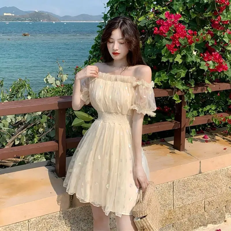 Белое сказочное платье для женщин элегантное вечернее мини с открытыми плечами и