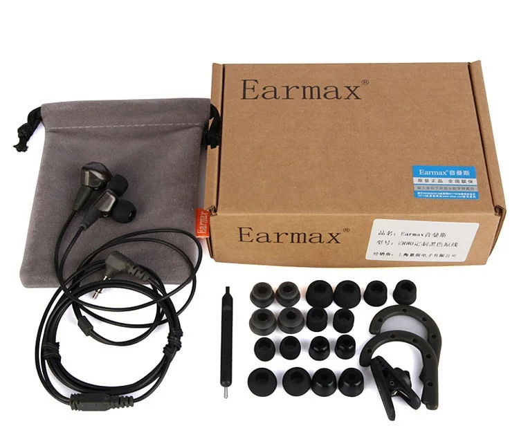 black Наушники- вкладыши Earmax ER80 - Цвет: black