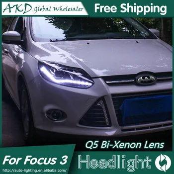 

AKD Car Styling for Ford Focus 3 LED Headlights 2012 New Focus LED Headlight DRL Bi Xenon Lens High Low Beam Parking Fog Lamp