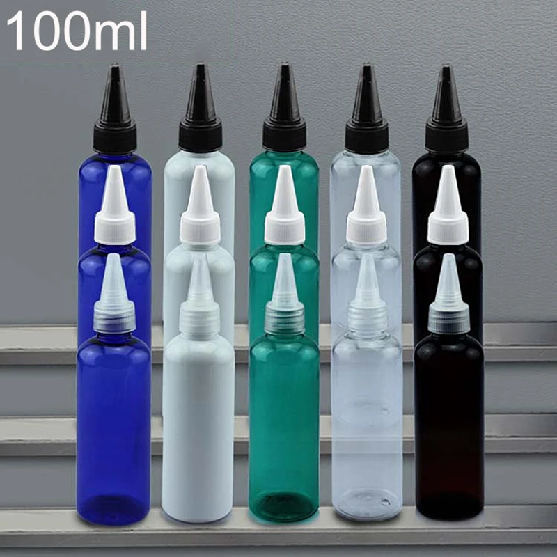 

100ml Plastic Drop Water Bottle Makeup Essential Oil Face Toners Sharp Lid Container Refillable Travel Packaging Bottles