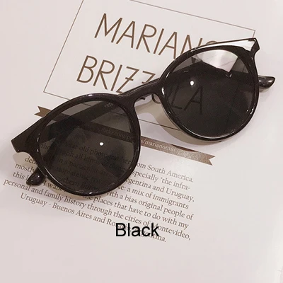 Black Gray RBRARE Солнцезащитные очки женские очаровательный круглый очки ретро Желе Цветные зеркальные Винтажные Солнцезащитные очки элегантные женские солнцезащитные очки Gafas De Sol Mujer - Цвет линз: Black Gray