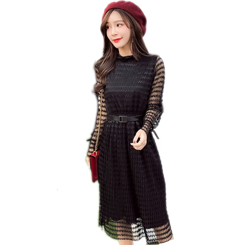 

High quality new summer O -neck pleated side transparent elegant belt bow beach party dress Vestidos YM160
