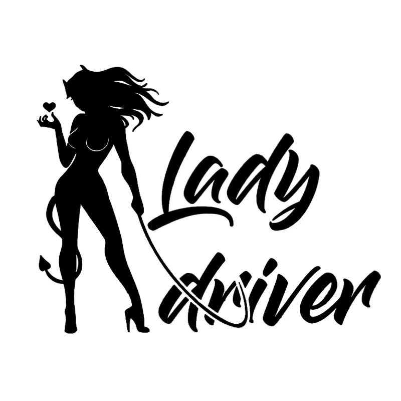 

S51854# Black Transparent Car Stickers Vinyl Decal Lady Driver Decorative Accessories Creative
