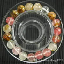 10 мм многоцветный Турмалин Круглый арбузный жемчуг браслет 7,5