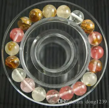 

2pc New 10mm Multicolor Tourmaline Round Watermelon Pearl Bracelet 7.5