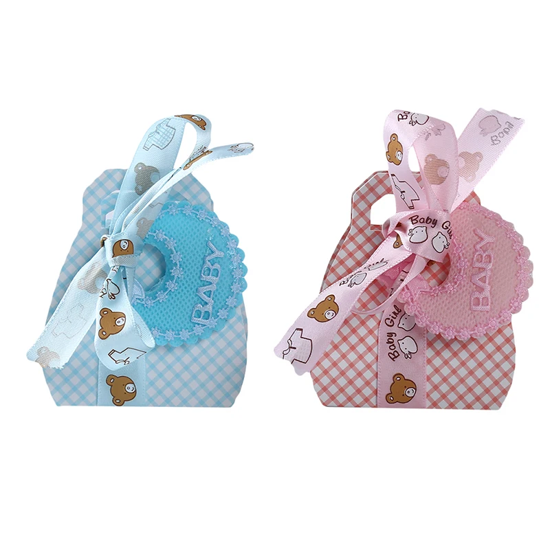 Baby Shower сувениры подарки сумка шоколадный торт Коробки День рождения украшения для детей подарочная коробка милые детские передник конфетная коробка 12 шт./упак