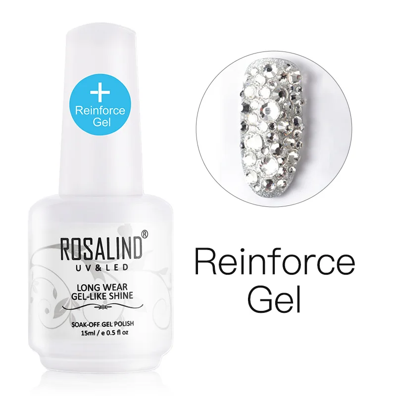 15ML Reinforce ROSALIND Гель-лак гибридные лаки для ногтей Маникюр УФ светодиодный полуперманентный гель для ногтей впитывающий Гель-лак базовое верхнее покрытие 15 мл цвет - Цвет: 15ML Reinforce