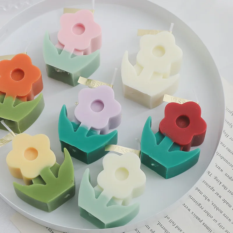 INS Flower Scented Wax Candle Korean Home Decoration Flower Ornament
