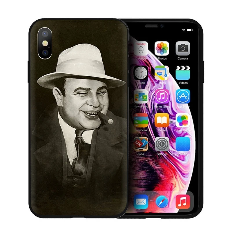 B2 EWAU Al Capone Гангстер Scarface Мягкий силиконовый чехол для телефона iPhone 5 5S SE 6 6s 7 8 plus X XR XS Max - Цвет: B2