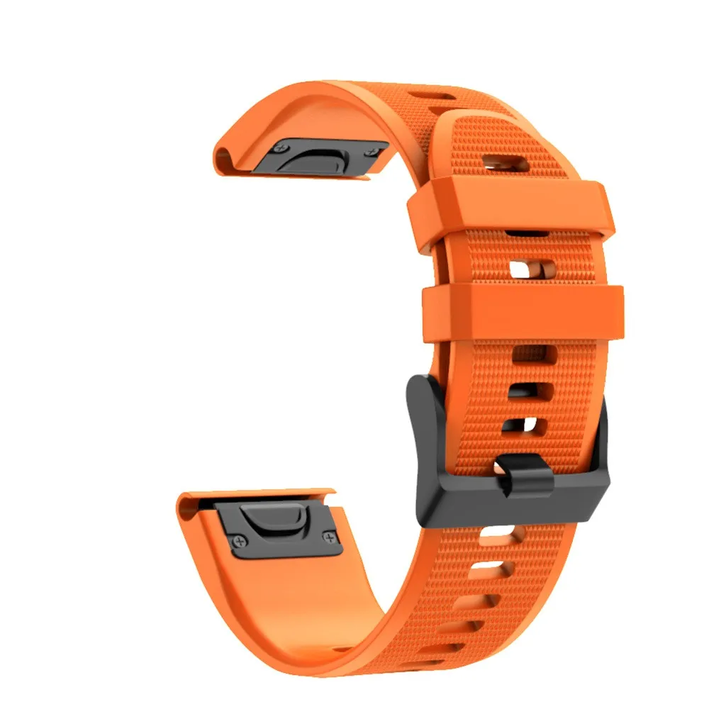 Оранжевый Силиконовый быстросъемный ремешок для часов для Garmin Fenix 6X мягкий браслет для Garmin Fenix 6X Pro#5 - Цвет: Оранжевый