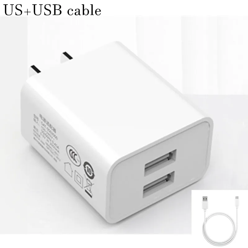 Двойное зарядное устройство USB, 5 В, 2 А, для iPhone X, 8, 7, iPad, быстрое настенное зарядное устройство, ЕС, США, адаптер для samsung, Xiaomi, зарядное устройство для мобильного телефона, кабель для передачи данных - Тип штекера: GAT-0032b-us-black-u