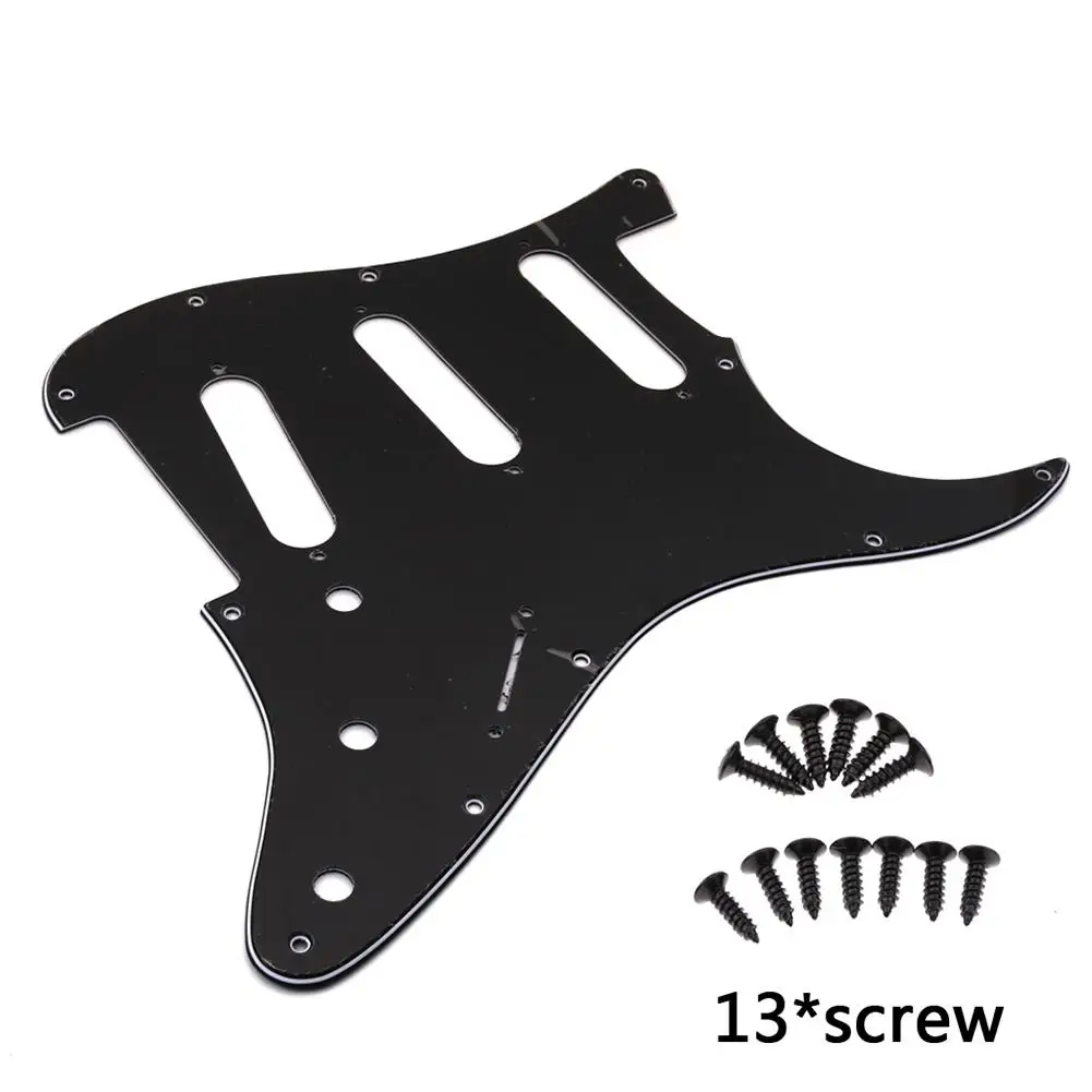 Electric Guitar Pickuard ST SSS Pickguard 3 Ply with 13PCS Screws Music Instrument guitar accessories | Спорт и развлечения