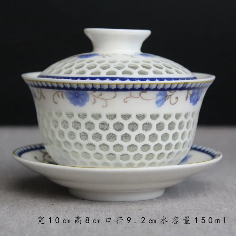 Jingdezhen кунгфу полая чаша для чая ручной работы керамические чайные инструменты 150 мл - Цвет: 2