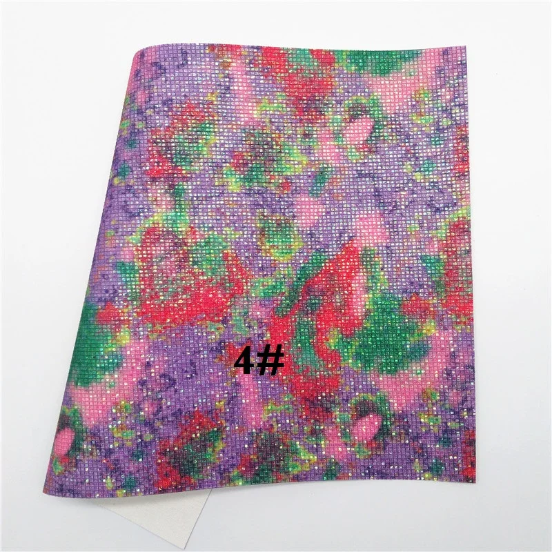 Glitterwishcome 21X29 см A4 Размер блестящая кожа, печатные сетки блеск винил для луков, GM696A - Цвет: 4