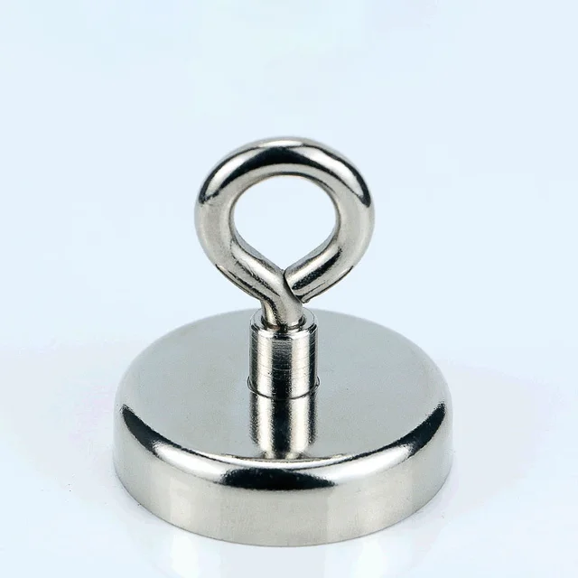1PC Super Strong Neodymium Magnet Pot Fishing Salvage Magnets Neodymium Round Powerful Magnetic Hook Sea Fishing Magnet Searcher KNF42 Pull Max 66KG